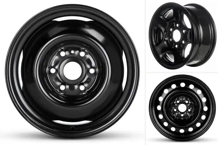 Detailed view of Best Black Steel Rims