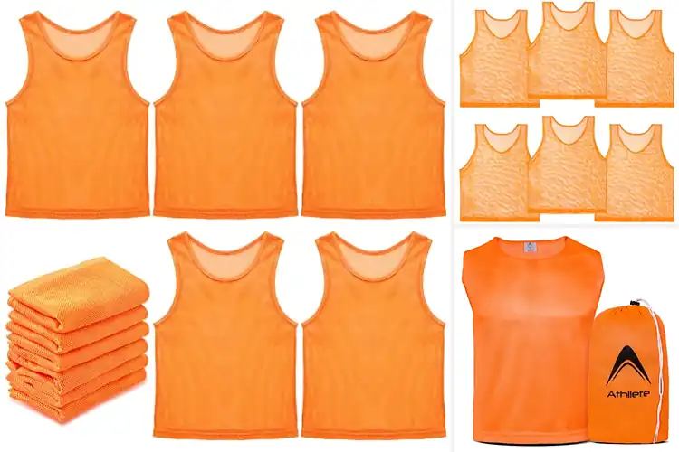 Detailed view of Best Orange Soccer Vests
